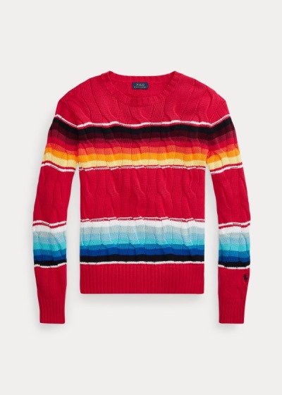 Sueter Polo Ralph Lauren Mujer Rojos / Multicolor - Striped Cable-Knit - YEMSI2503